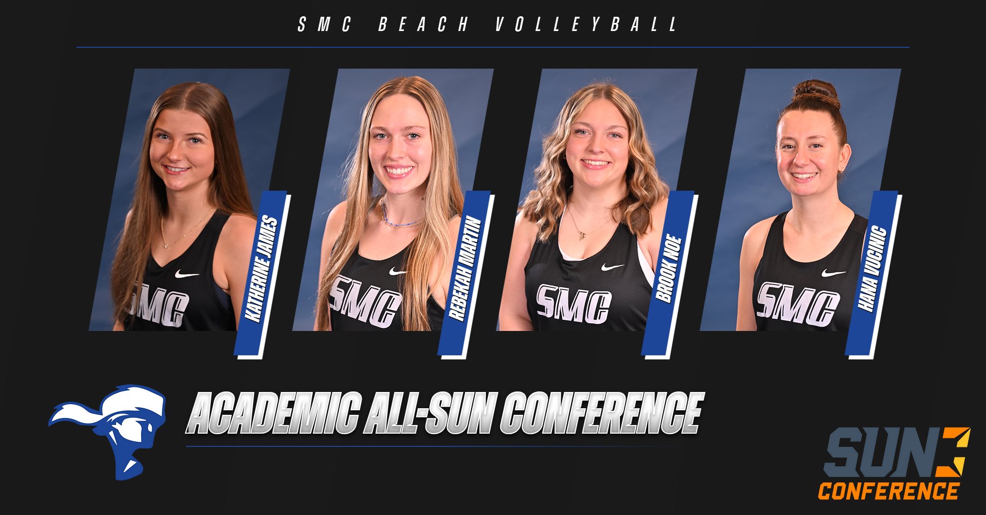 Four Members of the SMC Beach Volleyball Team Named to Academic All-Sun Conference Team