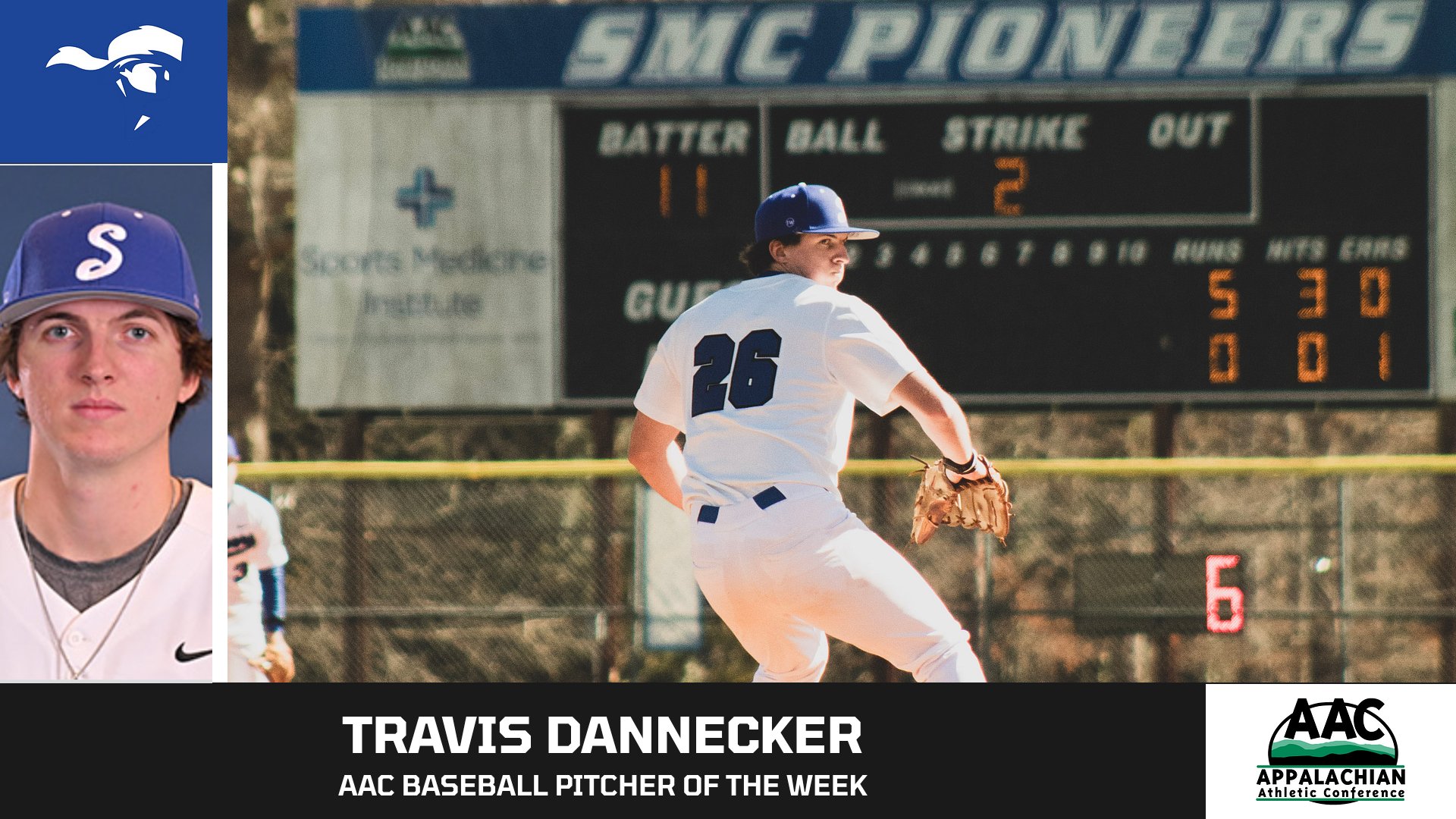 SMC's Travis Dannecker Named AAC Pitcher of the Week