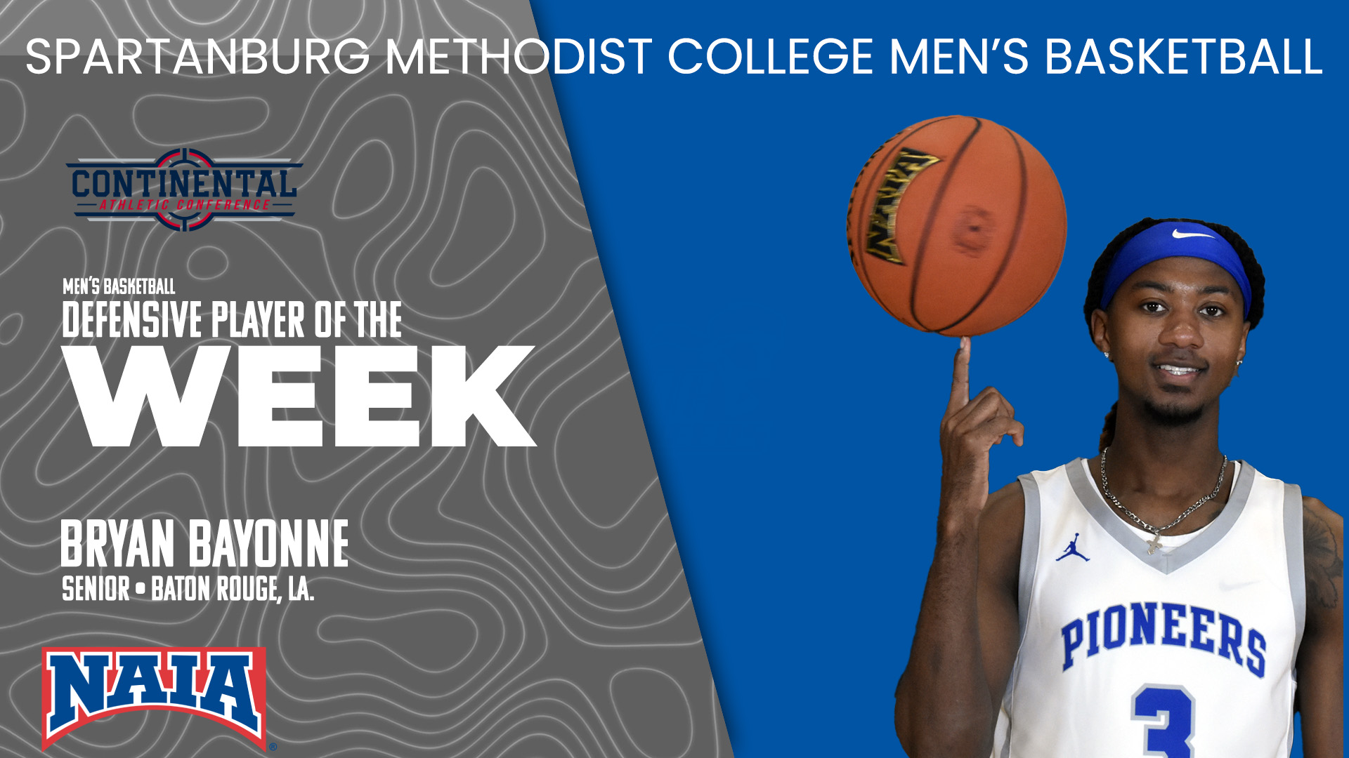 Bryan Bayonne Named CAC Men's Basketball Defensive Player of the Week