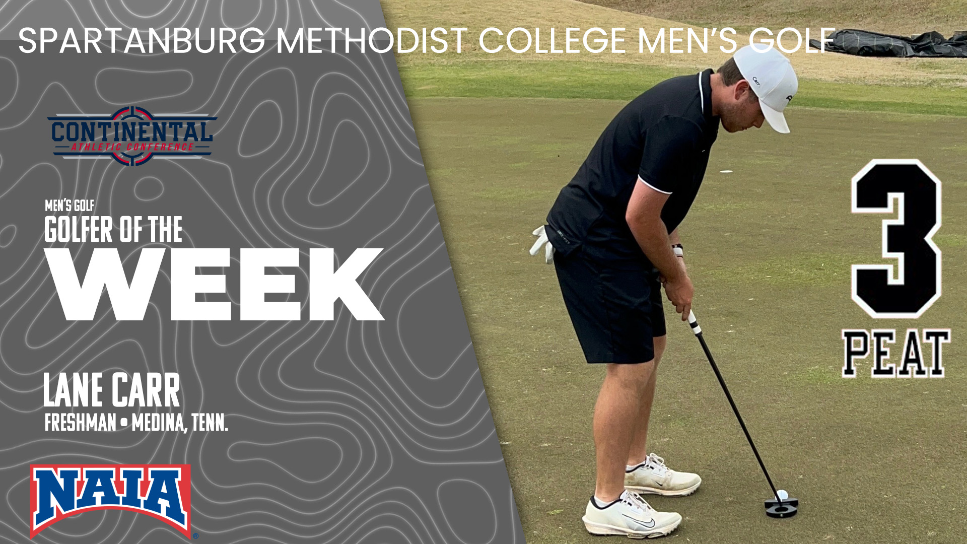 Lane Carr Named CAC Men's Golfer of the Week for a Third Time