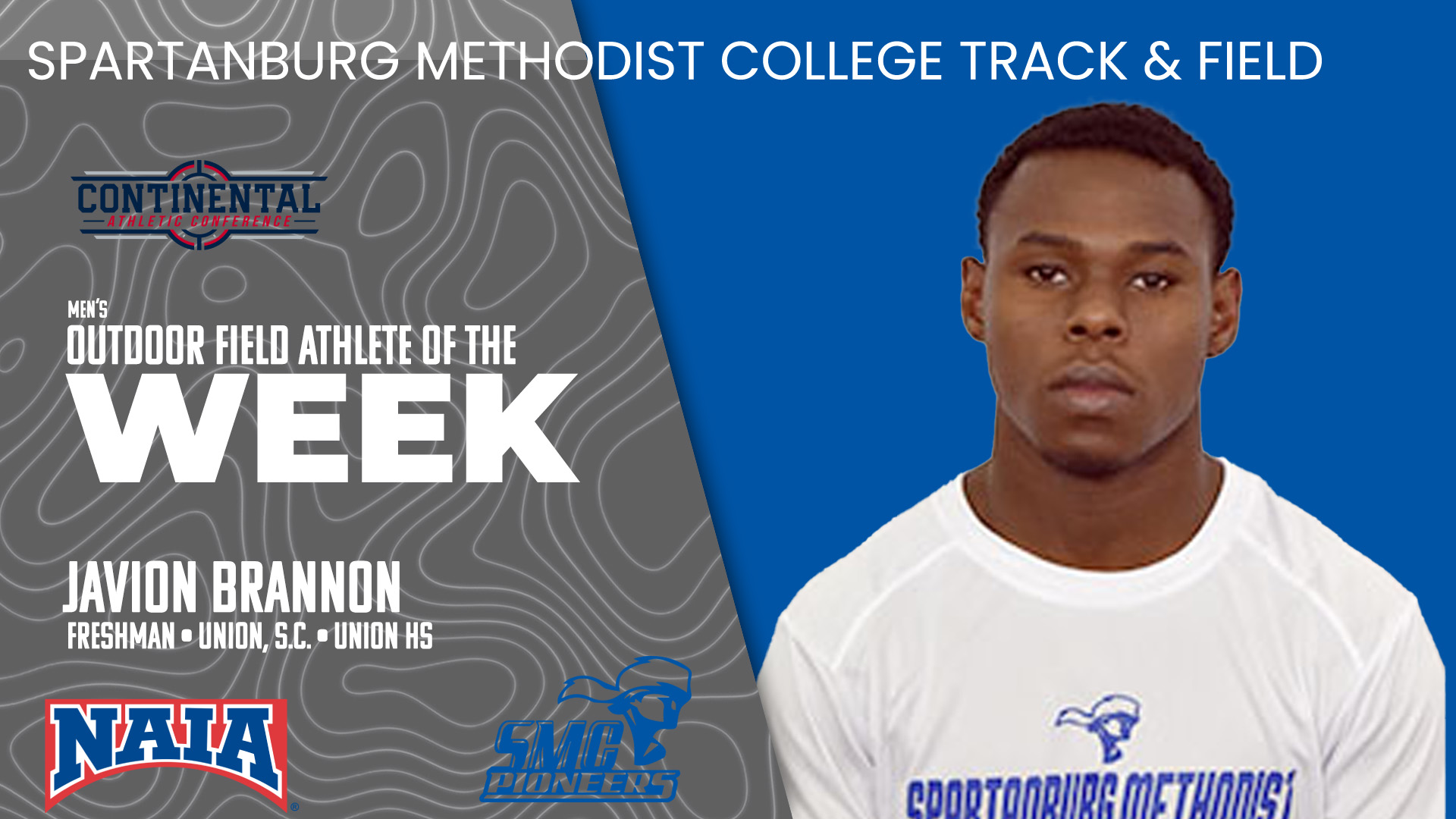 Javion Brannon Named CAC Men's Field Athlete of the Week for a Third Time