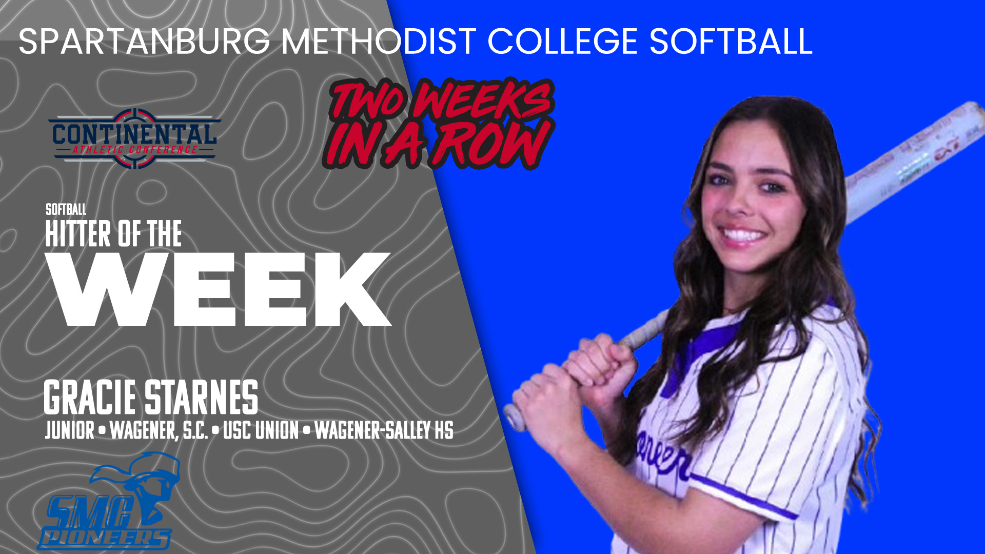 Gracie Starnes Repeats as CAC Hitter of the Week